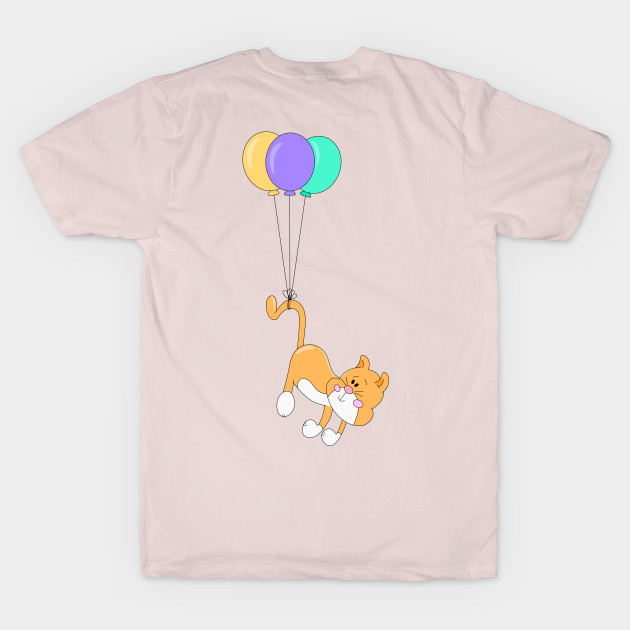 Cute Baby Cat Flying with Balloons by carmen castillo